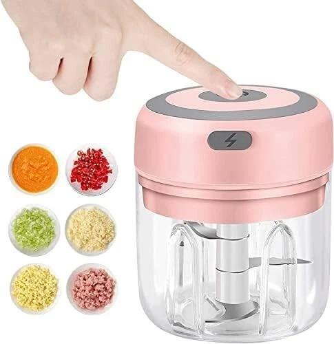 Electric Garlic Chopper Mini Portable Food Processor Vegetable Onion Mincer100ml