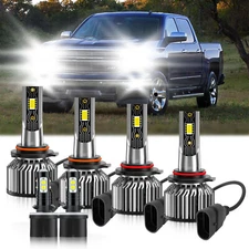 LED Headlight Bulb High Low+Fog Light Kit For Chevrolet Silverado 2500 1999-2002