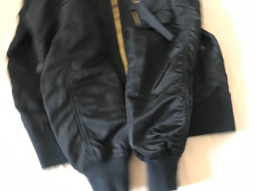 ALPHA INDUSTRIES GERMANY BOMBER PILOT JACKET DARK BLUE LARGE EU - Picture 10 of 15