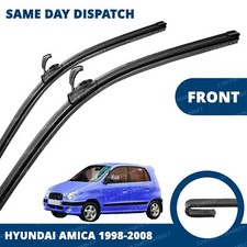 Front Windscreen 20" 16" Flat Aero Wiper Blades Pair for Hyundai Amica 98-08