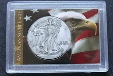 American Silver Eagle Frosty Case Snaplock Coin Holder Eagle Flag 2X3 He Harris