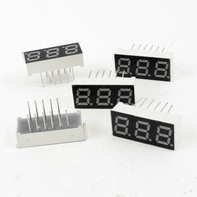 5 Pcs Common Anode 11 Pin 3 Bit 7 Segment 0.28'' Red LED Display Digital Tube