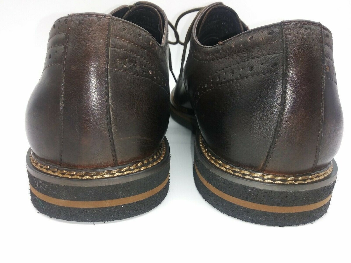 Zanzara Uccello Brown Leather Cap Toe Derby Blucher Shoes  display picture 3