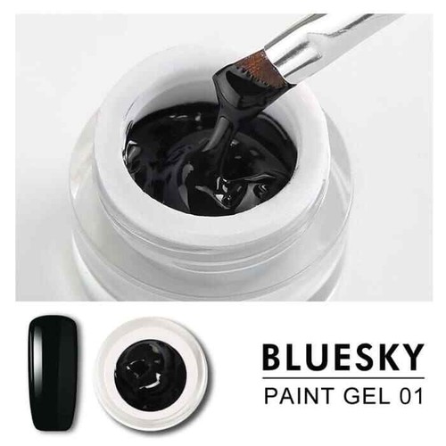 Bluesky Gel Paint - BLACK - #DK01 UV Nail Art Painting Flower Design Polish - Picture 2 of 3