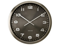 Karlsson Wall Clock Maxie Steel Polished Gray Karlsson Wall Clock Maxie Steel Polished Gray