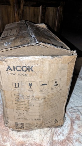 Aicok AMR521 Estrattore spremiagrumi nero verde facile da pulire a masticazione lenta scatola aperta - Foto 12 di 12