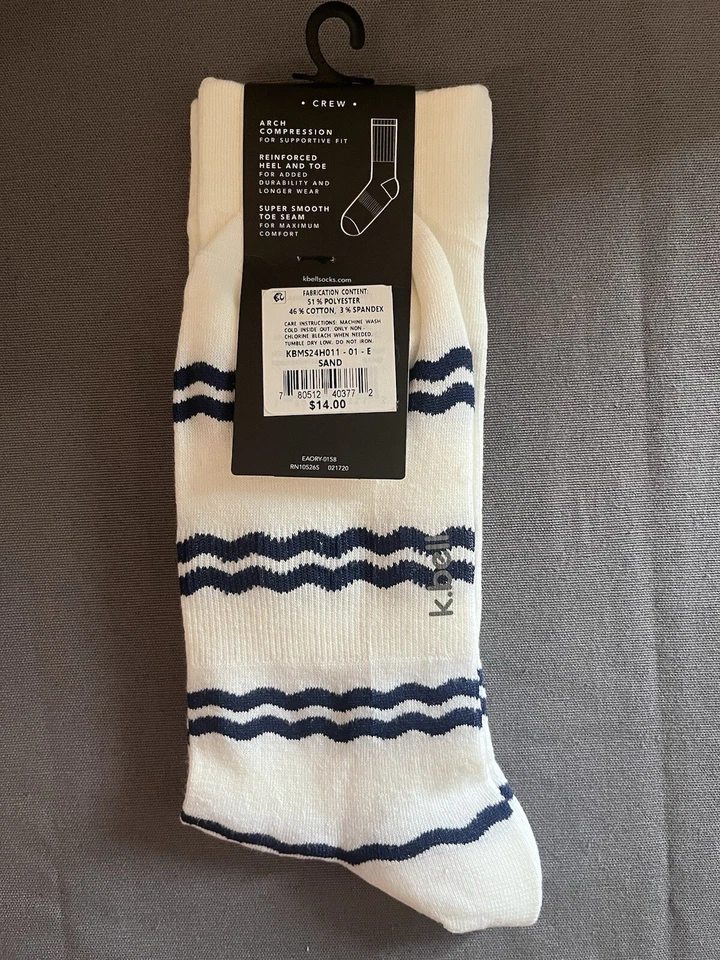 K Bell Sea Ya Yachty Beach Novelty Preppy White Loafer Socks Mens 10-13 NWT - Image 2 of 2