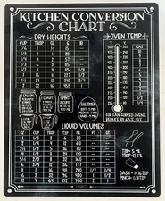 Metal Vintage Style Sign- Kitchen Conversion Chart Weights, 8 x 6 inch [KITC2]