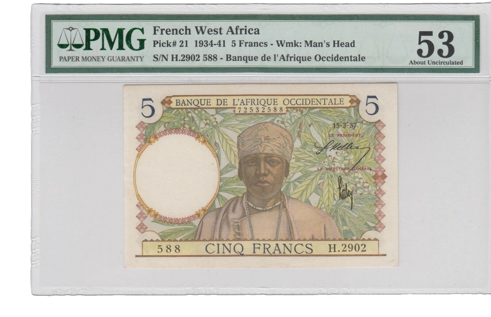 1937 año de billetes de África