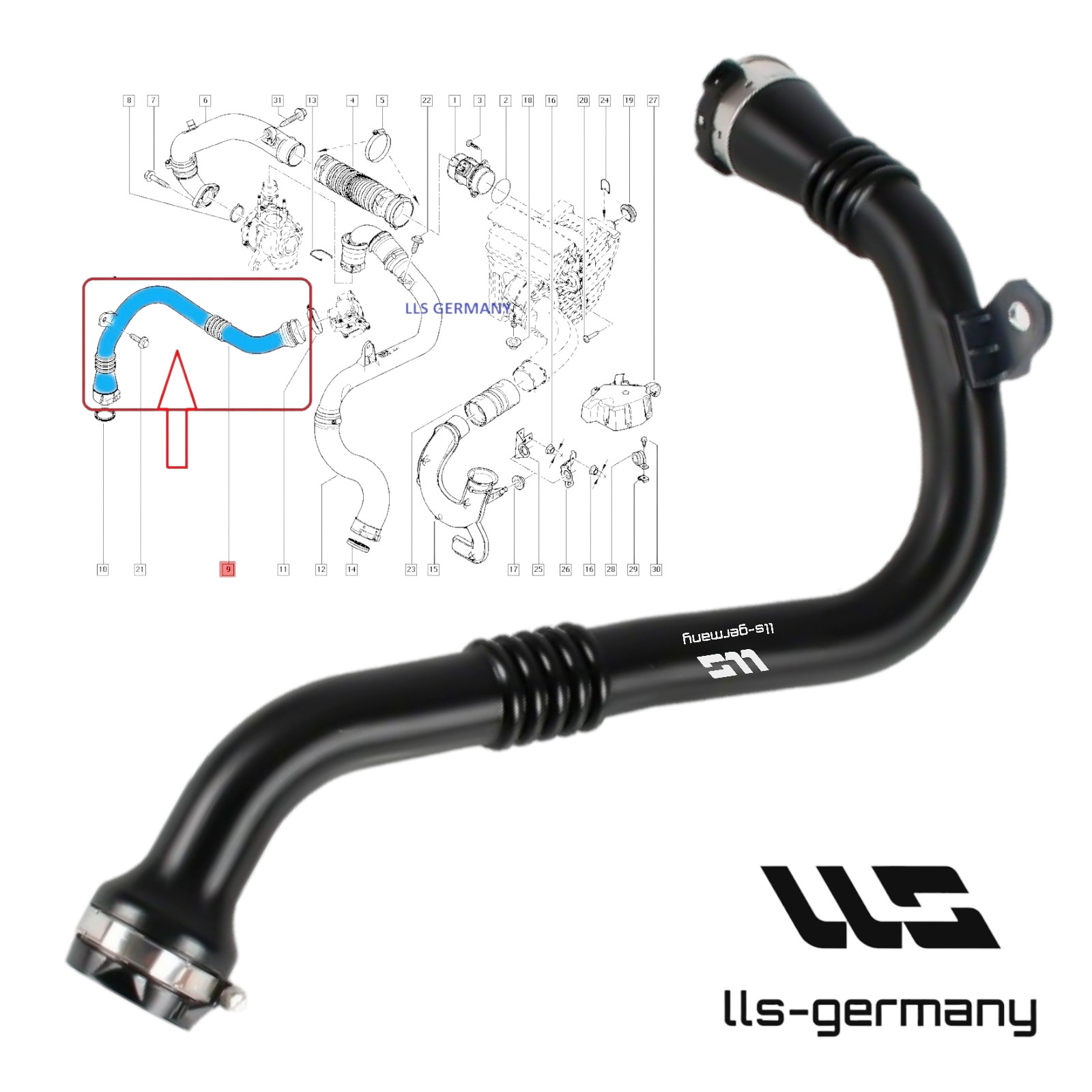 Intercooler Hose For RENAULT Megane III Hatchback (BZ) 1.9 DCI 131HP 8200804000