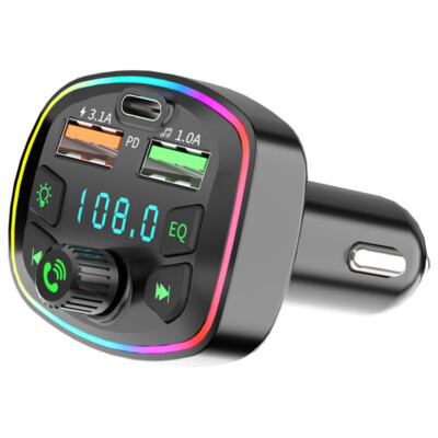 FM Transmitter Auto Radio Bluetooth 5.0 Adapter Dual USB PD Ladegerät für Handy