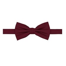 Men's Woven Subtle Mini Squares Adjustable Pre-Tied Banded Bow Tie Burgundy