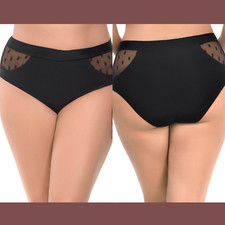 NWT Paramour High Waist Mesh Panel Bikini Bottoms Black PLUS SZ 3X  C968