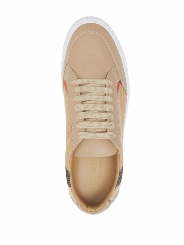 BURBERRY Beige Salmond House Check Cotton and Leather
