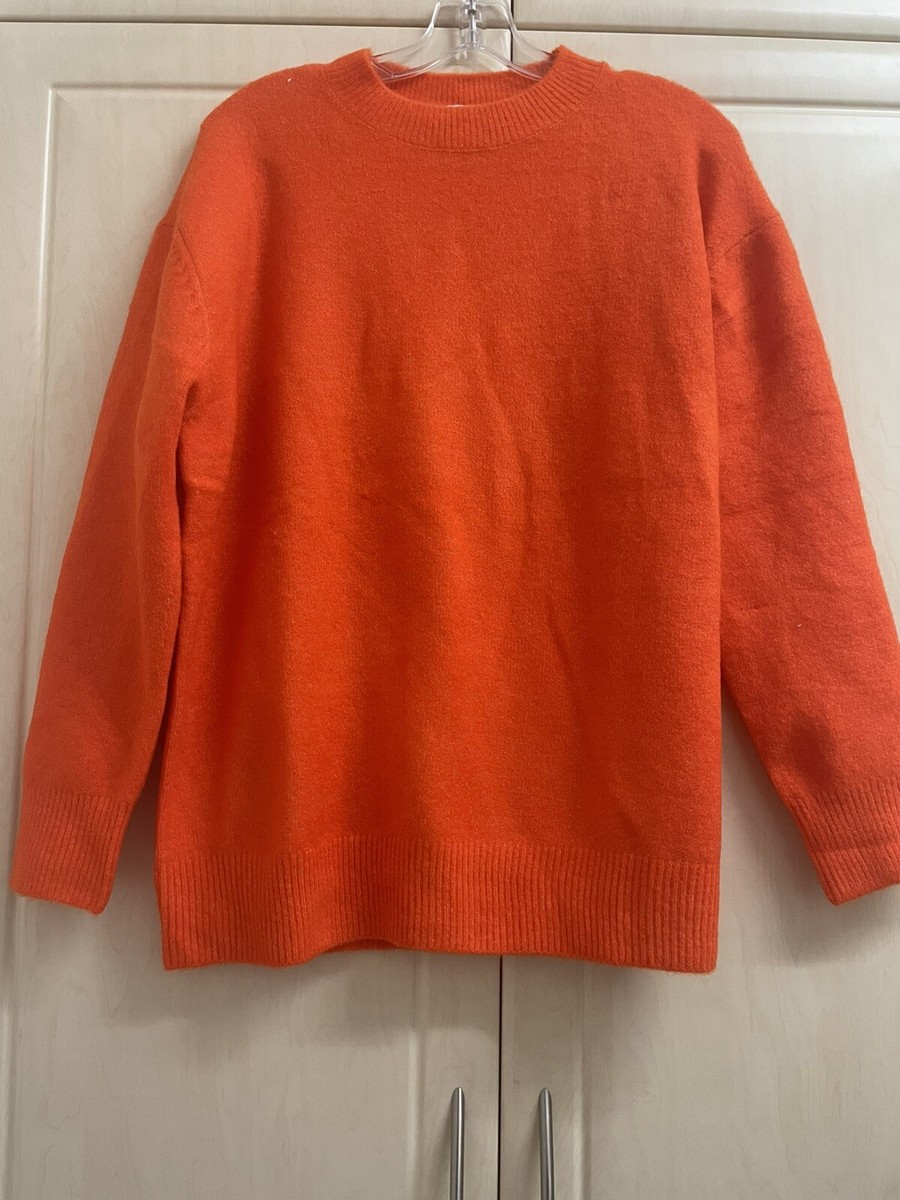 Zara Orange Knitwear Sweatshirt Jumper Pull Over New UK