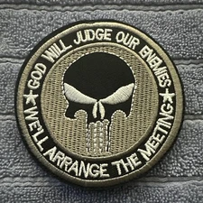 PUNISHER SKULL 3x3 Embroidered Morale Patch Hook Backing Brand New