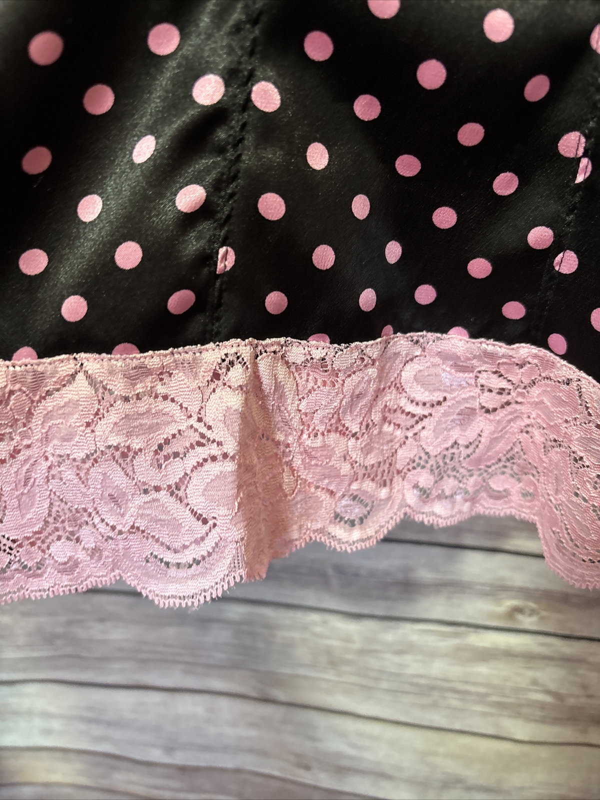 Shirley of Hollywood Betty Boop Party Costume Dress  Black & Pink Polka Dot L image 2