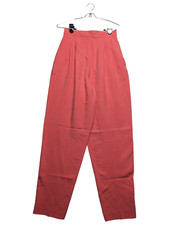 90s 80s VTG Career Essentials Pink Silk Pants Women Small Pleated Straight Leg