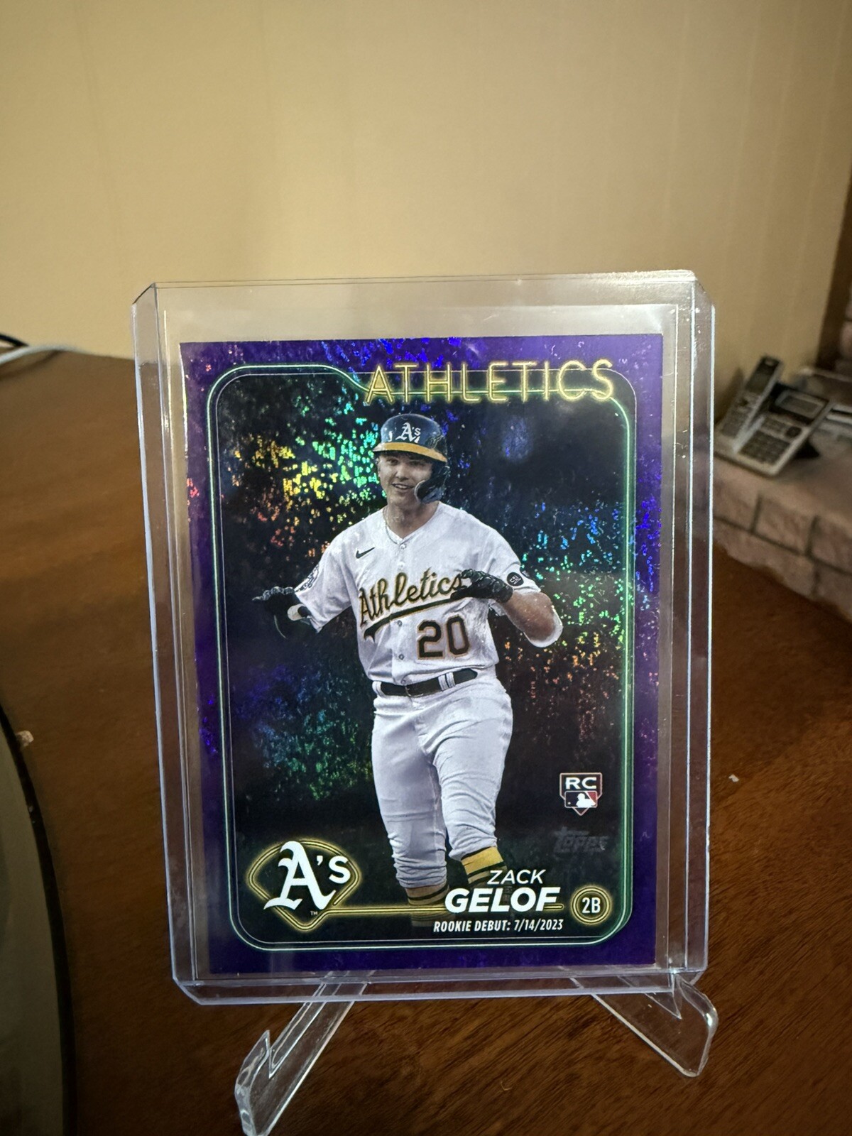 2024 TOPPS UPDATE BASEBALL. ZACK GELOF "PURPLE FOIL" ROOKIE DEBUT # /799