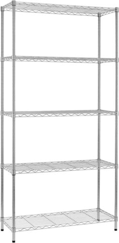 5-Wire Shelving Unit Steel Large Metal Shelf Organizer Garage Storage Shelves