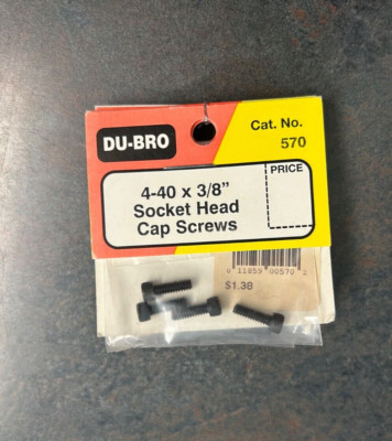 B16 Du-Bro R/C Products 4-40 x 3/8'' Socket Head Cap Screws (4) 570 NOS