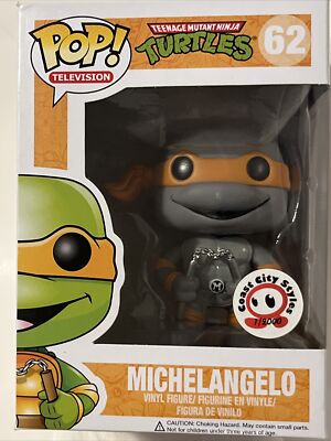 Funko Pop Gray Scale Michelangelo 1/2000 TMNT Teenage Mutant Ninja Turtles #62