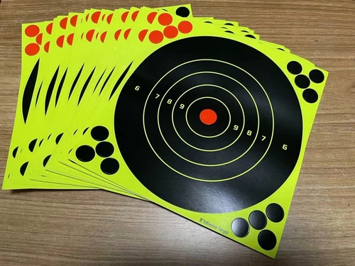60 Pack 8 inch Shooting Target Self Adhesive Targets Paper Reactive Practice New - Picture 9 of 11