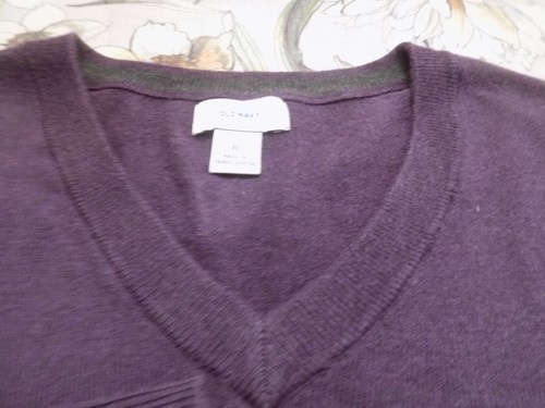 OLD NAVY SWEATER V NECK PURPLE COTTON BLEND SIZE XL/TG - Picture 3 of 6