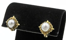 Exquisite Antique Victorian 12K 14K 18K Gold Baroque Pearl Earrings