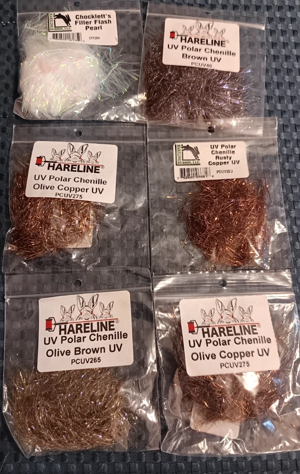 Nuevos paquetes Hareline Polar Chenille - Relleno de cocklette Flash - Colores recomendados - ¡Valor!  Foto 3 de 3