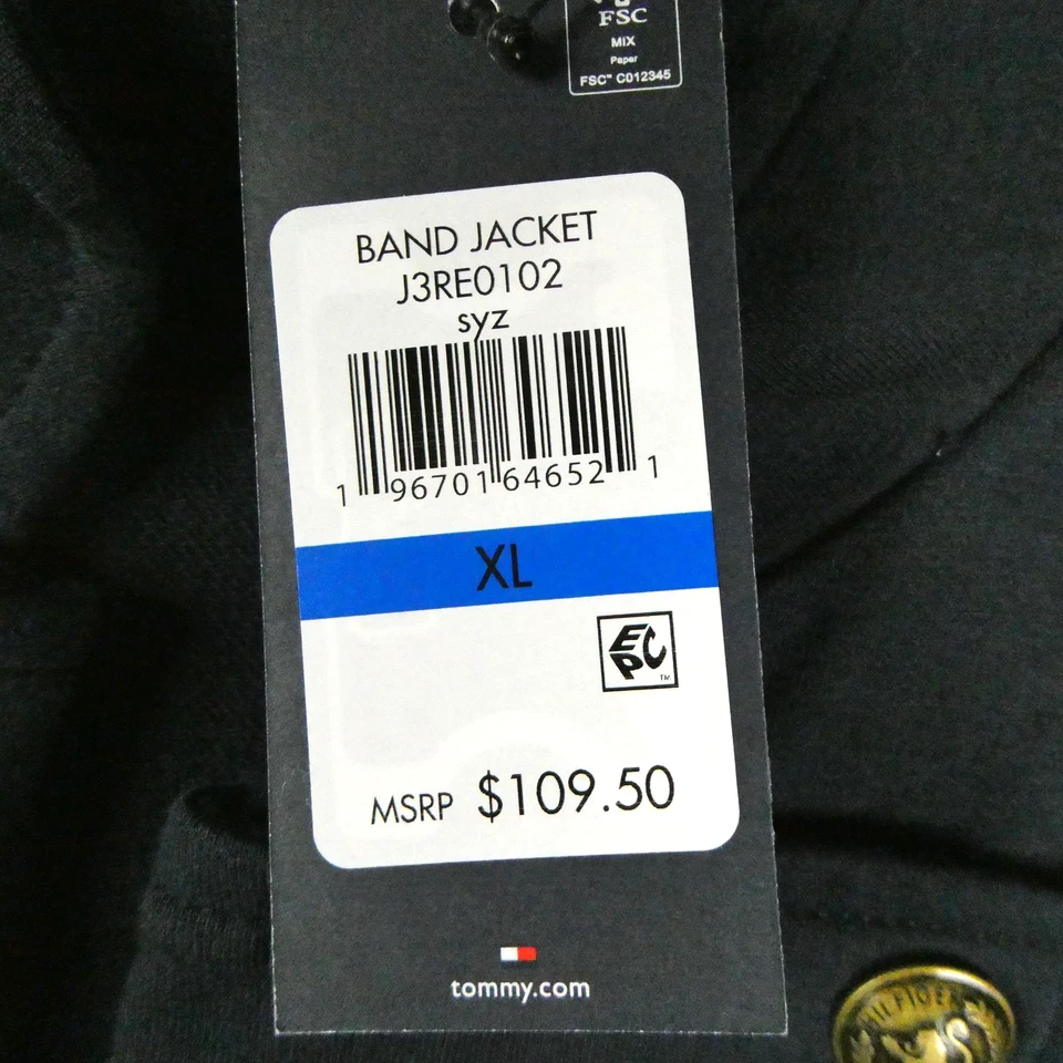 Tommy Hilfiger Chaqueta Banda Mujer XL Negra Militar Doble Pecho Botones Dorados Foto 3 de 4