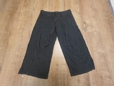 Next Petite Women's Black Linen Cropped Trousers Uk Size 8 Used