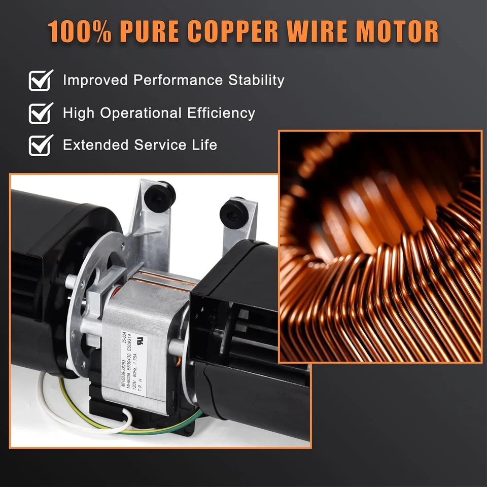 Ventilador soplador de chimenea GFK160 GFK-160A para Quadrafire, Heat N Glo 6000CLX SL-550TR Foto 4 de 4