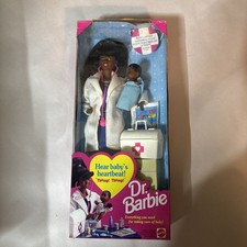 1993 DR BARBIE African American Doctor  Baby with HEARTBEAT SOUND 11814 NOS 425