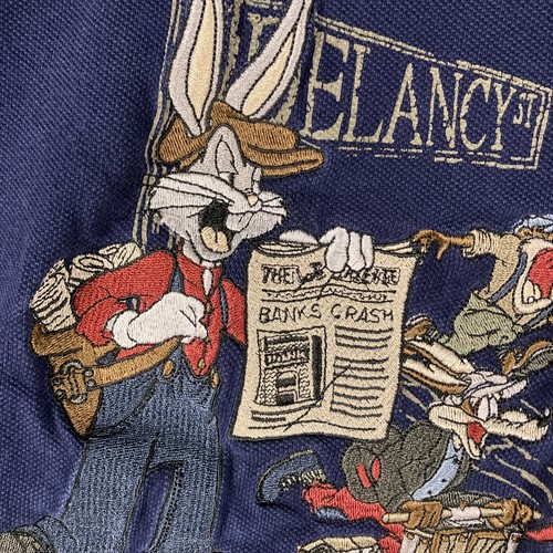 Camisa De Colección Looney Tunes Multipersonaje Tejida Botón Para Hombres Grande Bugs Bunny Taz Años 90 - Imagen 2 de 19