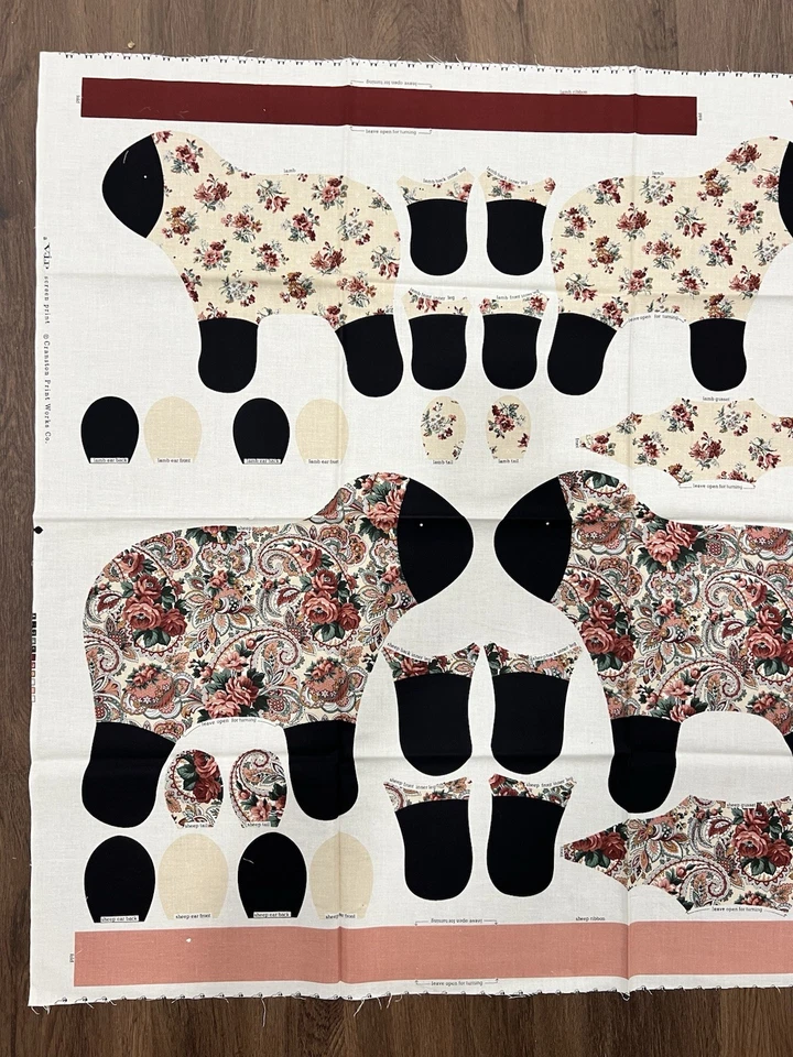 PANEL IMPRESO x 2 "OVEJAS VICTORIANAS" - ESCULTURAS SUAVES - JUGUETE DE PELUCHE Cranston VIP Foto 2 de 3