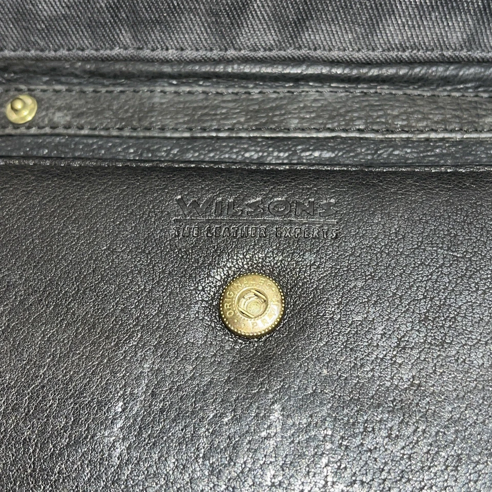 Cartera de cuero Wilson para mujer triple porta tarjetas de crédito negra Foto 3 de 4