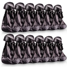 12 Pieces Silky Durag for Men Women Satin Durags for 360 Waves