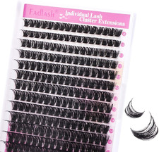 100Pcs 0.07Mm D Curl 8-16Mm 100D Wispy Reusable Soft Fluffy Cluster Lashes DIY E