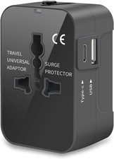 Travel Adapter, Universal Power Adapter Worldwide Wall AC Power Plug Converte...