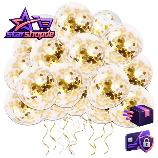 Luftballons Gold 30Cm Konfetti 50 StüCk Latex Party Hochzeit Geburtstag-image