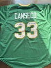 Jose Canseco Oakland Athletics #33 Autographed Green Baseball Jersey with COA