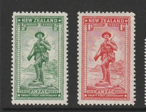 New Zealand 1936 Charity Stamps Anzac Landings SG 591-592 MH