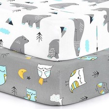 Baby Fitted Crib Sheets: Kid Crib Sheets - Set of 2 for Toddler Standard Size...