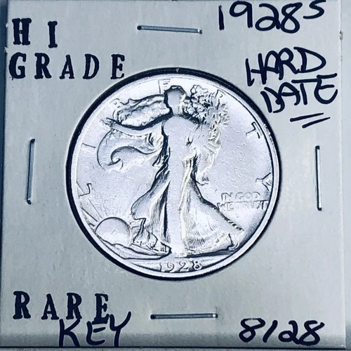 1928 S LIBERTY WALKING SILVER HALF DOLLAR HI GRADE U.S. MINT RARE COIN 8128