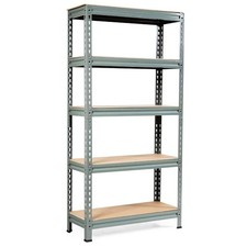 Gray 5-Tier Metal Storage Shelves 60 in. Garage Rack with Adjustable Shelves