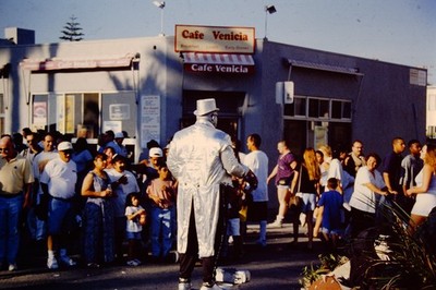 No Date Street Performer Cafe Venicia Venice California  Slide BO-B