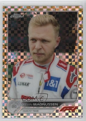 2022 Chrome Formula 1 Gold Checker Flag Refractor 8/50 Kevin Magnussen #75 15wb