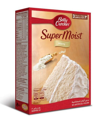 Betty Crocker Super Moist White Cake Mix Powder, Rich Taste  FREE SHIPPING 