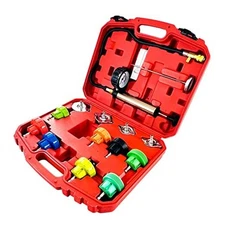 PCS Pressure Leak Tester Tool Kit, Radiator Pump Pressure Tester Kit 14 Red 1